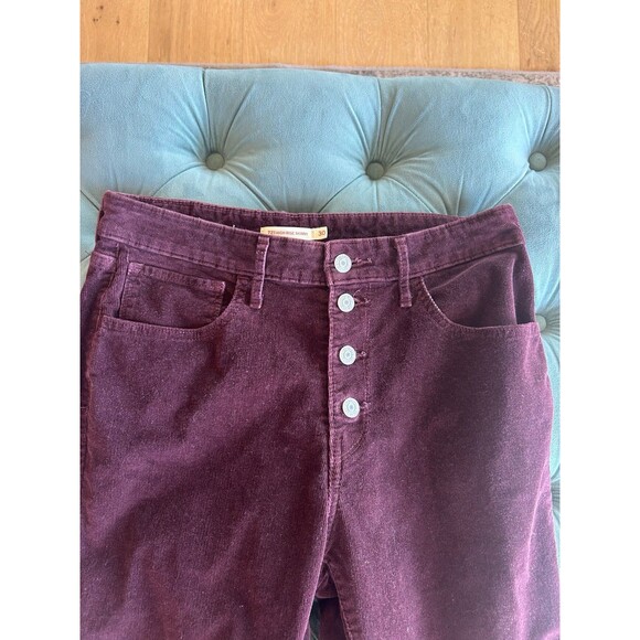 Levi's 721 High Rise Skinny Pants Women's W30  Maroon Corduroy - Picture 4 of 7
